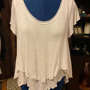 White shirt sleeve summer top